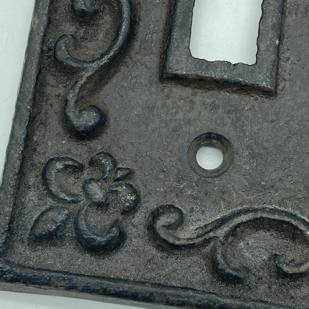 Wrought Iron Double Light Switch Plate Rustic Fleur De Lis Farmhouse Rustic